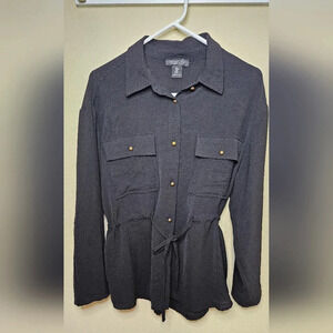 Rachel Zoe womens blouse cinch waist M